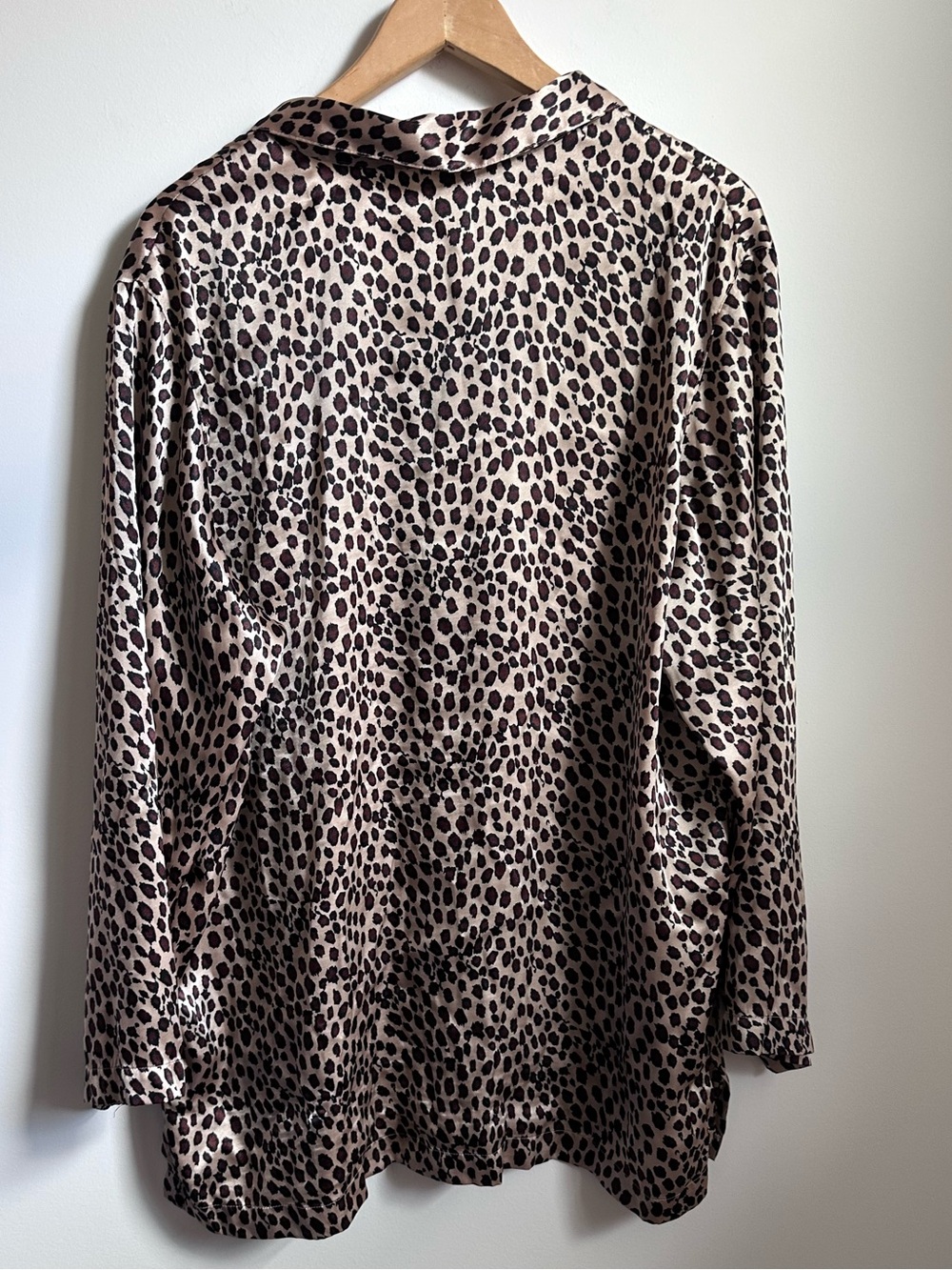 Leopard Satin Pajama Set - Brown Animal Print - Picture 6 of 13